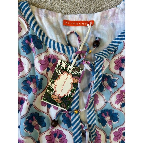 NWT Oliphant tie front balloon sleeve mini dress , Small $288 - Picture 5 of 6